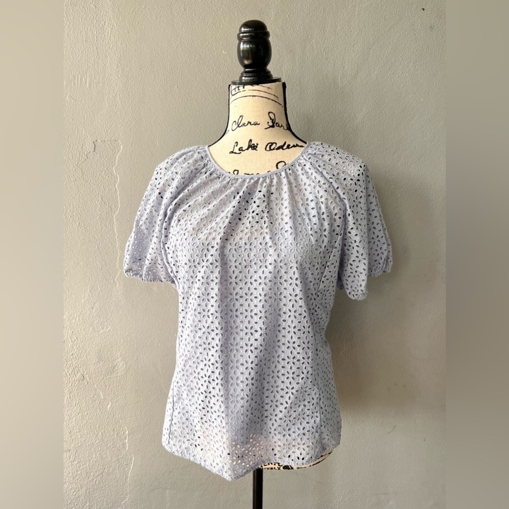 JCrew lavender eyelet top